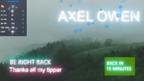 AXEL OWEN online show from June 13, 8:07 pm