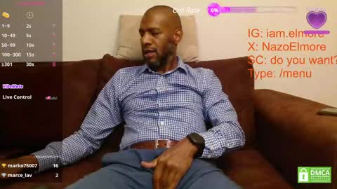 Snapshot of elmorenazogt chatting on January 31, 2:37 am My name is Elmore. Please say hello I like to chat with you. If you have requests or dirty talk please use tip online show from January 31, 2:37 am