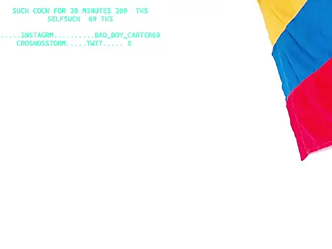 Bad Boy Carter69 online show from April 13, 12:39 pm